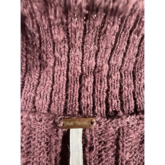Free People Beach Ocean Drive Sweater Set Combo Plum Purple Maroon Women Small - Picture 3 of 12